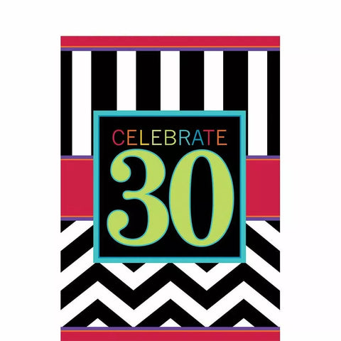 Plastic Table Cover 54In*84In 30Th Celebration- 1 Pc