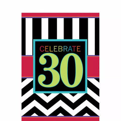 Plastic Table Cover 54In*84In 30Th Celebration- 1 Pc