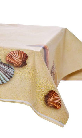 Plastic Table Cover 54In*84In Beach- 1 Pc