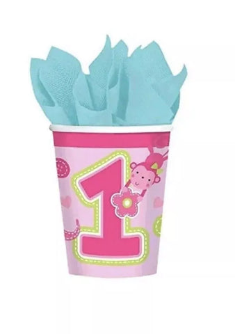 Paper Cups 220 ml One Wild Girl- 8 Pc