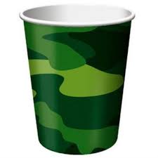 Paper Cups 220 ml Camouflage- 8 Pc