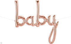 “Baby” Script ‑ Pastel Pink Balloon (Air-Filled) - 34 Inches