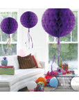 Paper Honeycombs Decorations Purple 30cm- 1Pc