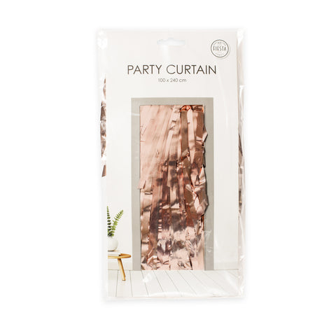 Premium Party Curtain Foil Flame Retardant Rose Gold 8ft*3ft - 1 Pc