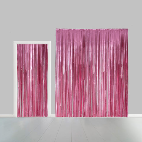 Premium Party Curtain Foil Flame Retardant Baby Pink 8ft*3ft - 1 Pc