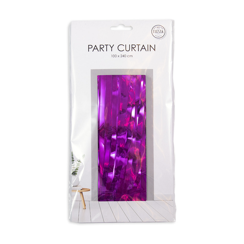 Premium Party Curtain Foil Flame Retardant Purple 8ft*3ft - 1 Pc