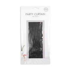 Premium Party Curtain Foil Flame Retardant Black 8ft*3ft - 1 Pc