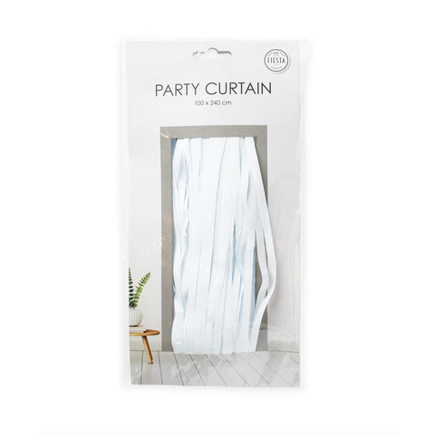 Premium Party Curtain Foil Flame Retardant White 8ft*3ft - 1 Pc