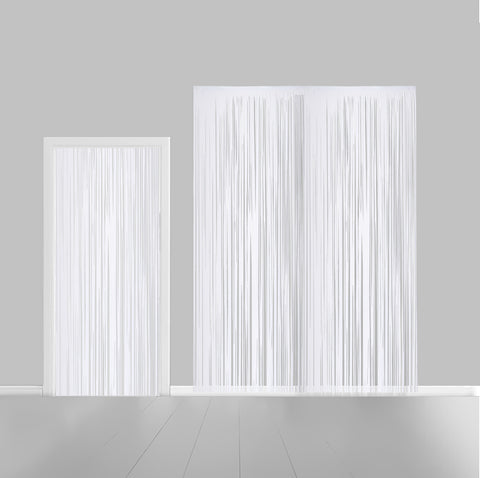 Premium Party Curtain Foil Flame Retardant White 8ft*3ft - 1 Pc