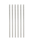 20 Paper Straws 6mm x 197mm Metallic Silver