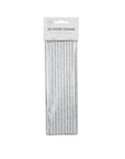 20 Paper Straws 6mm x 197mm Metallic Silver