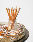 20 Paper Straws 6mm x 197mm Metallic Rose Gold