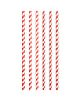 20 Paper Straws 6mm x 197mm Striped Red