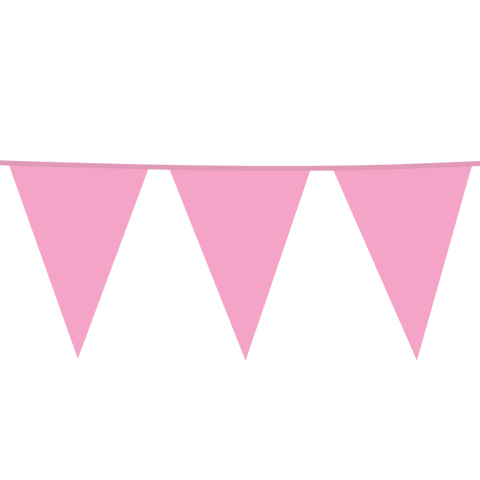 Premium Plastic Giant Bunting Light Pink 90ft - 1 Pc