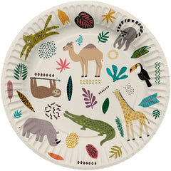 Paper Plates 9 Inches Zoo Party- 8 Pc