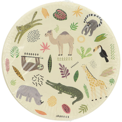 Paper Plates 9 Inches Zoo Party- 8 Pc