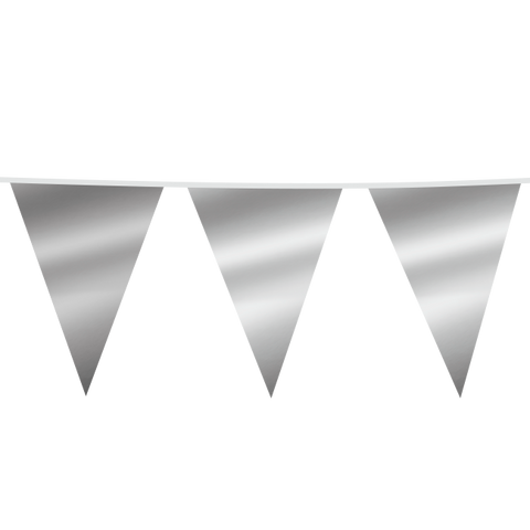 Premium Plastic Giant Bunting Metallic Silver 90ft - 1 Pc