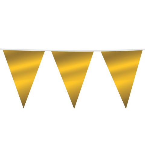 Premium Plastic Giant Bunting Metallic Gold 90ft - 1 Pc