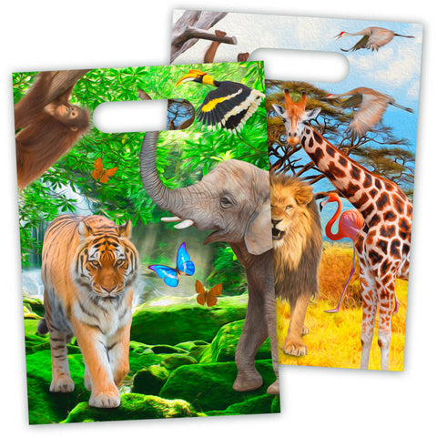 Plastic Loot Bags Animal Safari 23cm*18cm -8 pc