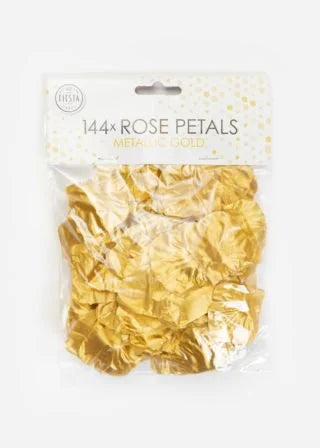 Fabric Rose Petals Metallic Gold-144pc