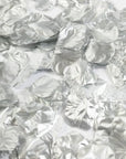 Fabric Rose Petals Metallic Silver-144pc