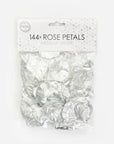 Fabric Rose Petals Metallic Silver-144pc