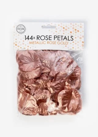 Fabric Rose Petals Metallic Rose Gold-144pc