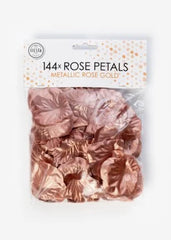 Fabric Rose Petals Metallic Rose Gold-144pc