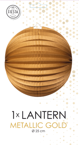 Paper Lantern Round Gold Metallic- 10 Inch