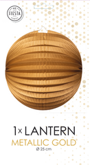 Paper Lantern Round Gold Metallic- 10 Inch