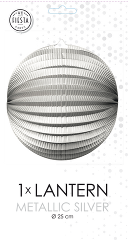 Paper Lantern Round Silver Metallic- 10 Inch