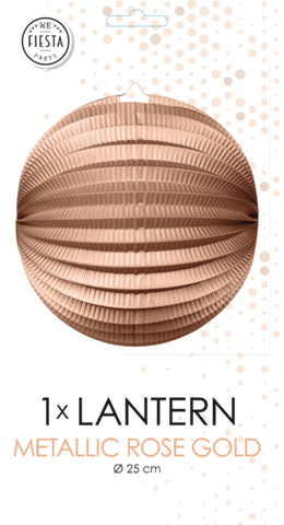 Paper Lantern Round Rose Gold Metallic- 10 Inch