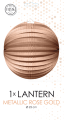 Paper Lantern Round Rose Gold Metallic- 10 Inch