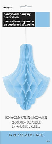 Paper Honeycomb Chandelier Light Blue 14In- 1Pc