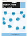 Paper Honey Comb Garland Light Blue 7Ft- 1pc