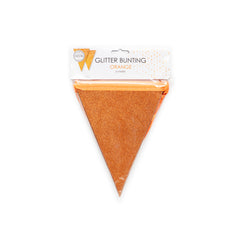 Premium Paper Glitter Bunting Orange 18ft - 1 Pc