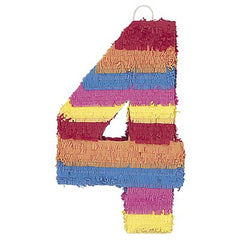 Pinata Number 4 3"L * 14"B * 22"H- 1Pc