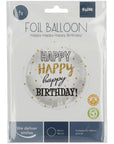 Round Happy Birthday Gold (Helium) - 18 Inches