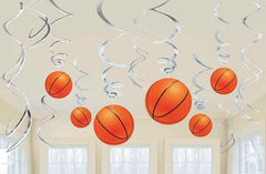 Basketball Swirl Decoration- 12pc