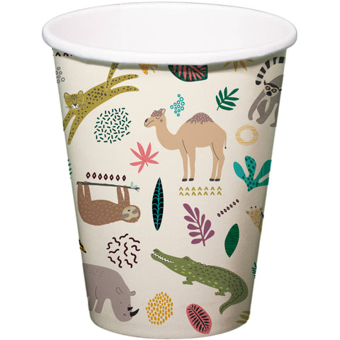 Paper Cups Zoo Party 250ml- 8 Pc