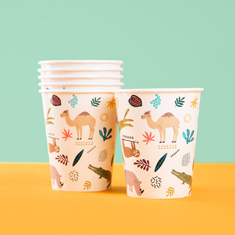 Paper Cups Zoo Party 250ml- 8 Pc