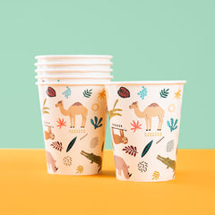 Paper Cups Zoo Party 250ml- 8 Pc