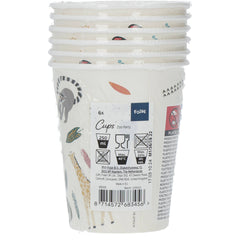 Paper Cups Zoo Party 250ml- 8 Pc