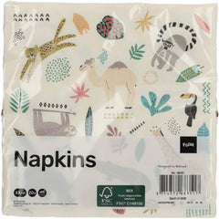 Paper Napkins 33cm*33cm Zoo Party - 20pc