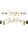 Paper Letter Banner Set Happy Birthday Golden Dawn- 4.5 Feet