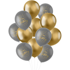 Happy Birthday Golden Dawn 12pc Latex Balloon (Helium/Air Filled) - 13 Inches