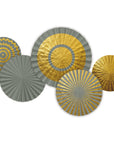 Paper Deco Fan Set Golden Dawn- 5pc