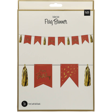 Paper Flag Banner Golden Dusk- 12 Feet