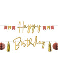 Paper Letter Banner Set Happy Birthday Golden Dusk- 4.5 Feet