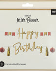 Paper Letter Banner Set Happy Birthday Golden Dusk- 4.5 Feet